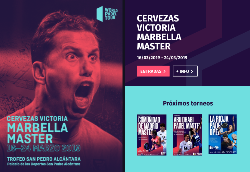 World Padel Tour tournament cover with upcoming events